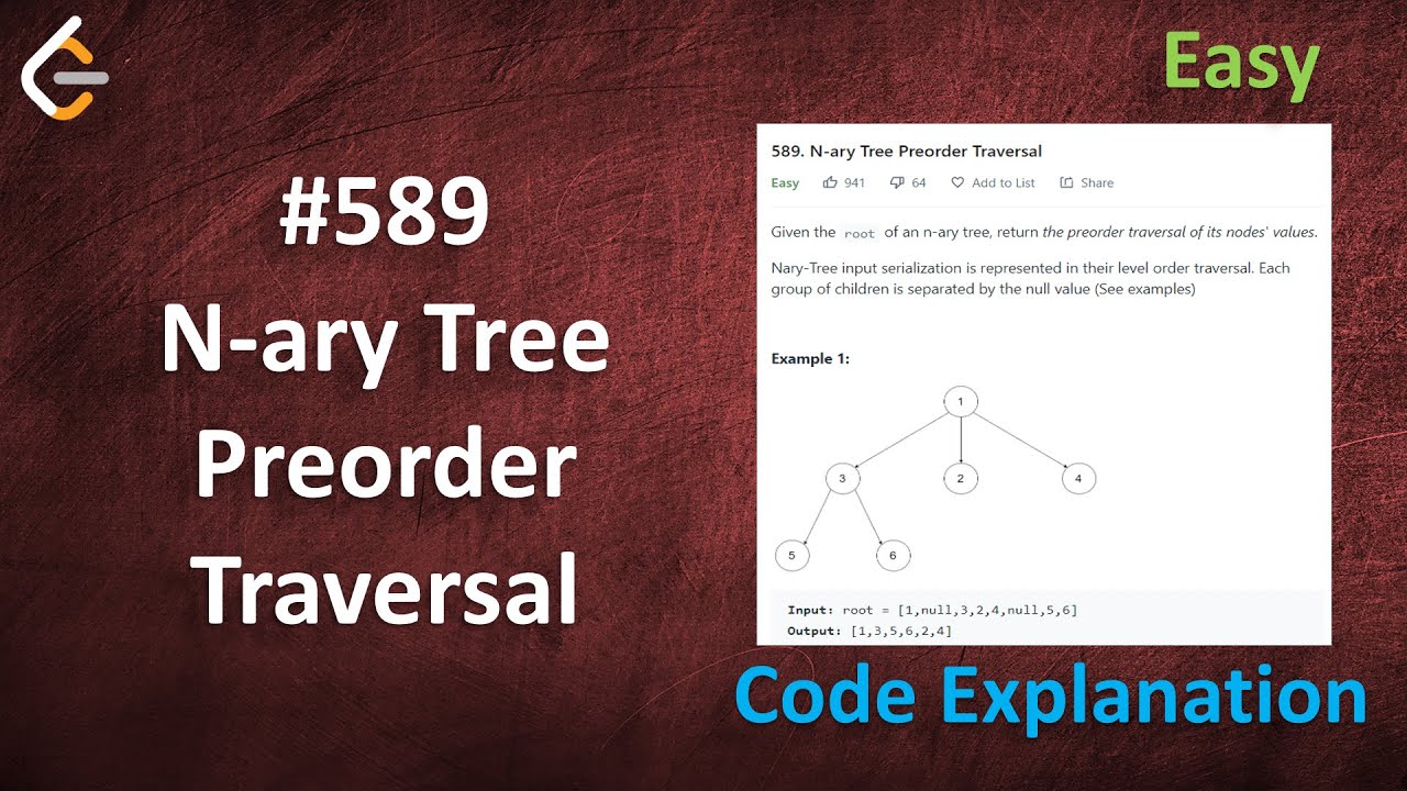 N-ary Tree Preorder Traversal | Live Coding with Explanation | Leetcode - 589