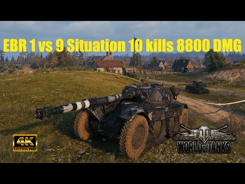 EBR 1 vs 9 , 10 kills,  8800 DMG - World of Tanks