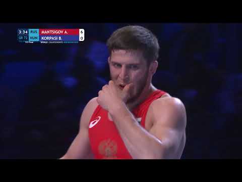 1/2 GR - 72 kg: A. MANTSIGOV (RUS) v. B. KORPASI (HUN)