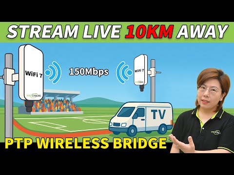 Live Video Streaming over 10KM | PTP Wi-Fi 7 Wireless Bridge Setup Tutorial