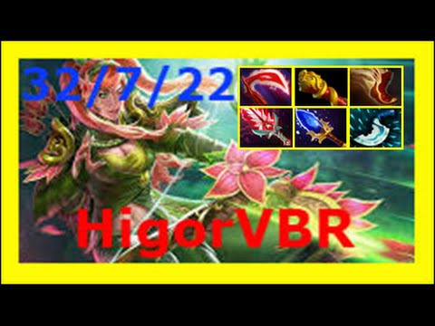 Dota 2 Brasil gameplay | HigorVBR plays Windranger | 32/7/22 | hard game vol. 1