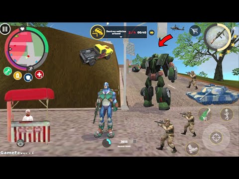 Rope Hero Vice Town - (Transformer Jet Airplane Fight Police Car Robot) Robots - Android Gameplay HD