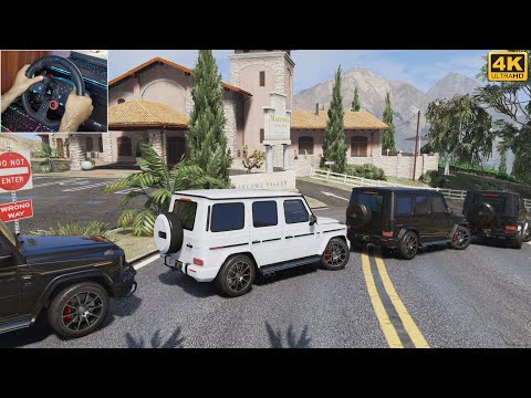 GTA 5 - Mercedes AMG g63 Mafia Convoy in Los Santos | Logitech g29 gameplay