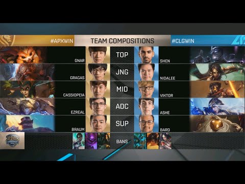 APX vs CLG Game 2 D2W9 NA LCS Summer Split 2016 |Counter Logic Gaming vs Apex Gaming Day 2 Week 9