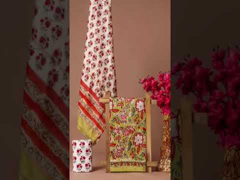 Dabu Print Chanderi Silk Ladies Salwar Suits