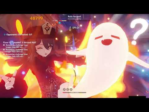 Hu Tao C1R1 + C0 Yelan Funerational vs Ruin Serpent 14 sec