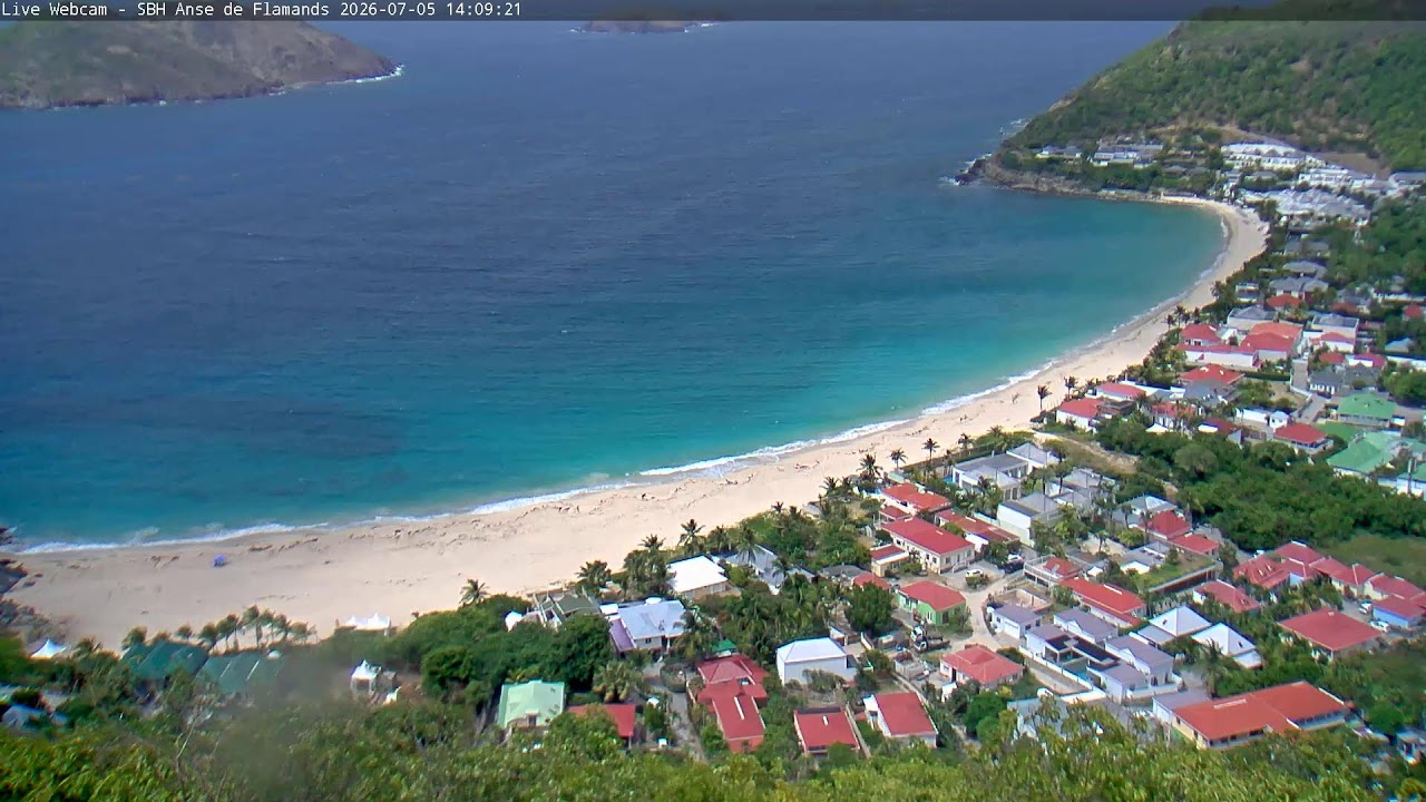 Live webcam view of Anse des Flamands Beach View