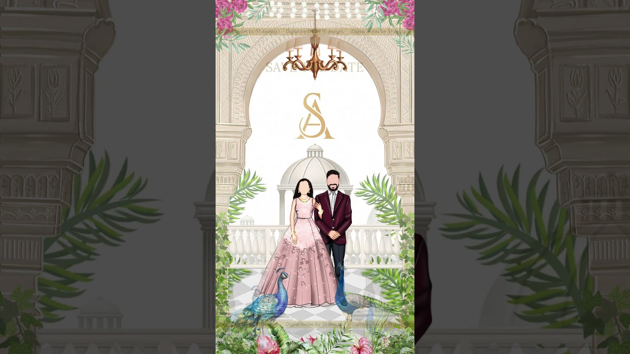 Rose Gold Save the Date Wedding Invite