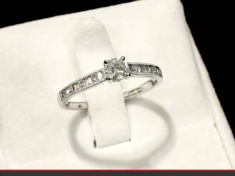 0.29 ct Diamond and Platinum Solitaire Ring - Vintage Circa 1980 and Contemporary - AC Silver W6947