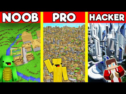 CITY Build Battle In Minecraft - NOOB VS PRO CHALLENGE - Maizen Mizen Mazien Parody