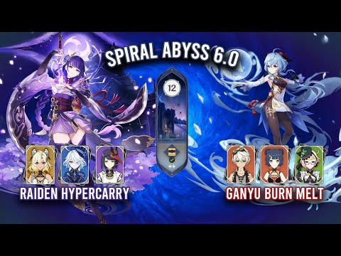 NEW Spiral Abyss 6.0 - C3 Raiden Hypercarry & C1 Ganyu Burn Melt | Genshin Impact