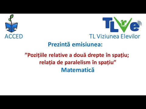 Pozițiile relative a două drepte în spațiu; relația de paralelism în spațiu.