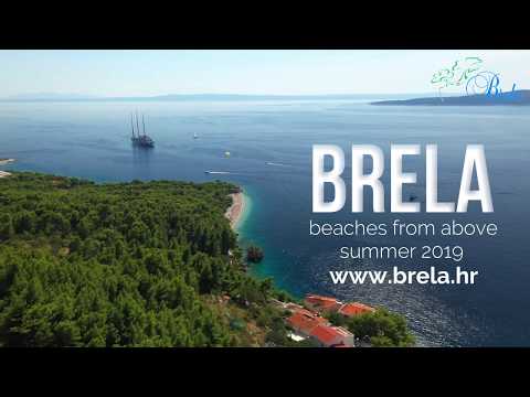 Brela beaches from above, Makarska Riviera summer 2019 - Makarska Riviera Beaches in FULL HD