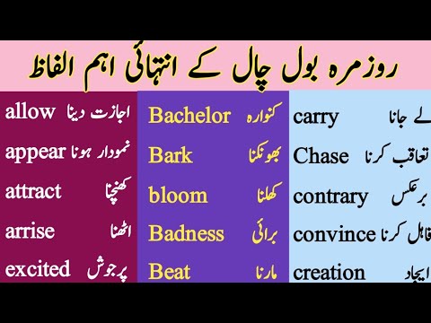 60 Basic vocabulary words in english with Urdu meanings ! The land of teachers !