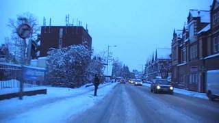 preview picture of video 'Driving In Snow Along The Tything, Upper Tything, Barbourne Road & Sunnyside Road, Worcester'