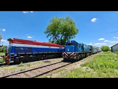 Cruces de Trenes NCA y Trenes Argentinos en Ex Estación El Charco, Dpto Jiménez, Sgo del Estero 