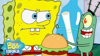 Bob Esponja | 35 minutos no Siri Cascudo com o Plankton 🦠🍔 | Bob Esponja em Português