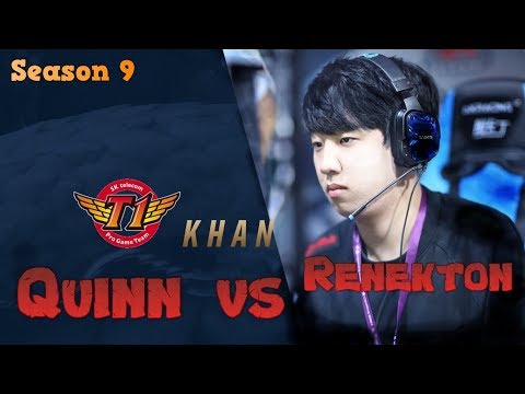 SKT Khan - Quinn vs Renekton Top - Patch 9.19 LoL Season 9 KR Ranked | League of Legends Replays