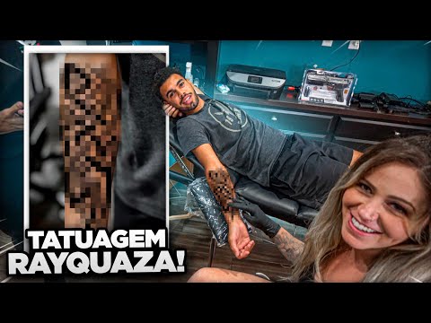 TATUEI O RAYQUAZA NO MEU BRAÇO DESAFIADO PELO EDUKOF - VLOG | Cris |