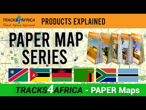Tracks4Africa Paper Map Series, South Africa, Namibia, Botswana, Zambia, Mozambique & Malawi