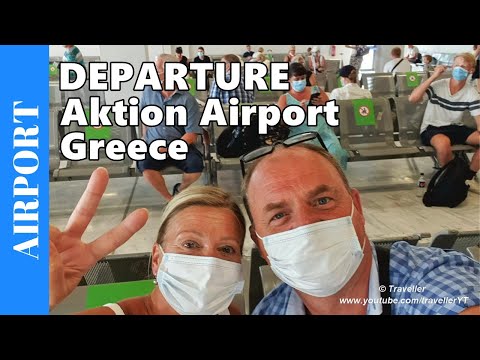 Procedimento de partida do aeroporto AKTION - Aeroporto Aktion em Preveza, Grécia - Check-in para embarque