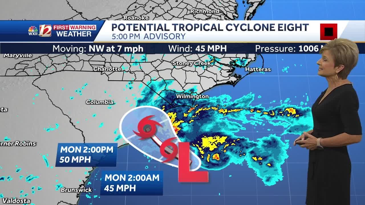 WATCH: Tracking Potential Tropical Cyclone 8 forecast to bring rain and wind to Triad