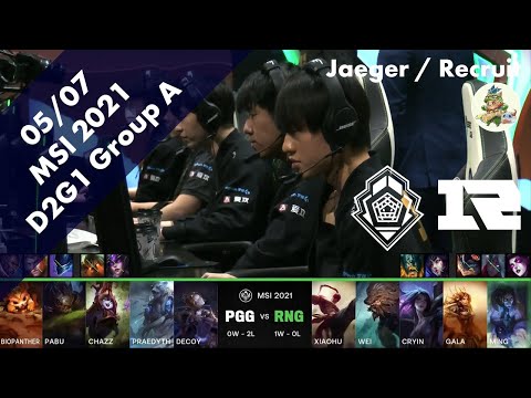 PGG (Praedyth Kog'Maw) VS RNG (Cryin Sylas) Highlights D2G1 Group A - MSI 2021 Group Stage