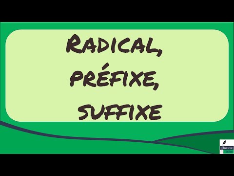 Radical, préfixe, suffixe (la formation des mots)