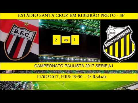 CAMPEONATO PAULISTA 2017 SERIE A1 BOTAFOGO-SP 2 X 1 NOVORIZONTINO