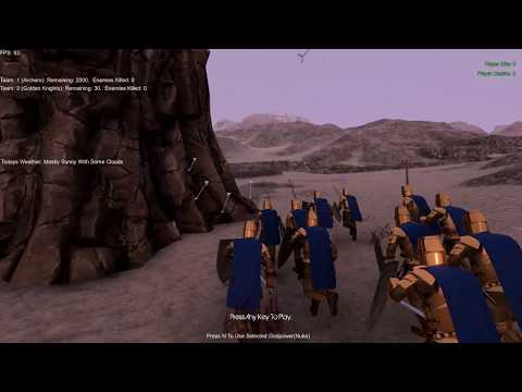 2,000 Archers (Hold Position) vs 30 Golden Knights (Attack)