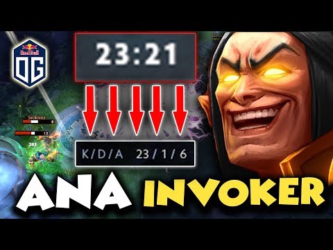 OG.ana BRUTAL Invoker Nonstop Ganking - NO MERCY - Dota 2 Invoker