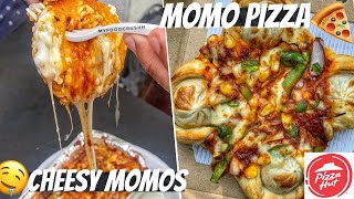 MOMO MIA PIZZA | MOMOS ON PIZZA | CHEESY MOMOS | MOMOS | PIZZA | PIZZAHUT | MYFOODCRUSHH