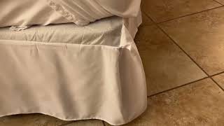 Nestl White Bed Skirt Queen Size   14 Inch Drop Brushed Microfiber Skirts Hotel Quality Pleated Shri