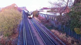 preview picture of video 'Steam Train: 60163 Tornado, Cathedrals Express, Chertsey - Ely, 12 Dec 2011'