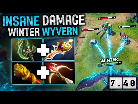Winter Wyvern Hard Carry 7.40🔥🔥🔥Comeback Rampage 32 Kills | Dota 2 Gameplay
