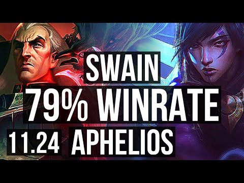 SWAIN & Rakan vs APHELIOS & Lulu (ADC) | 79% winrate, Rank 8 Swain, 5/3/12 | KR Challenger | 11.24