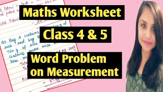 Word Problem on Measurement / Maths Grade 4 and Mathematics Grade 5
