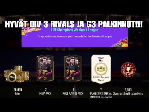 HYVÄT DIV 3 RIVALS JA G3 PALKINNOT | Fifa 21 suomi