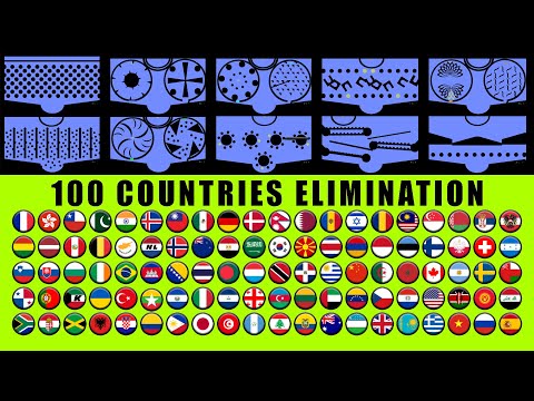 100 Countries Elimination Marble Race in Algodoo #13 \ Marble Race King