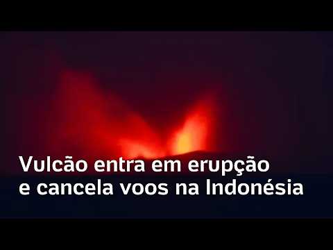 Vulcão entra em erupção na Indonésia, espalha cinzas e cancela centenas de voos; veja vídeo