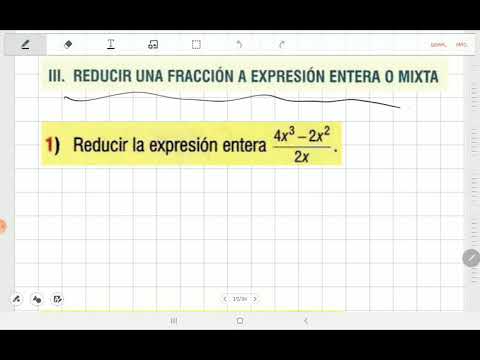 Reducir una fracción a una expresión entera o mixta