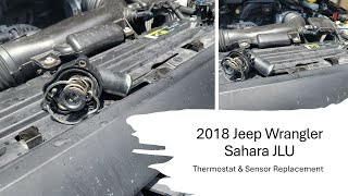 (Quick Fix) 2018 Jeep Wrangler Sahara JLU P0128 Thermostat & Sensor Replacement