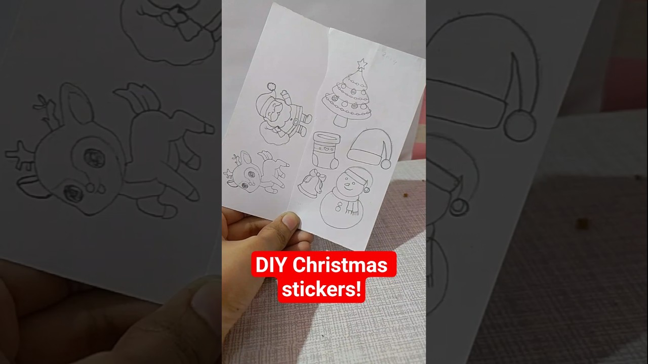 DIY Christmas Stickers! Part-2 🎄 #art #cristmasdecor #drawing #stickers #shortsfeed #shorts
