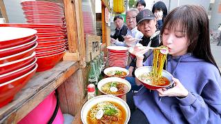 나고야5탄) 77세 사장님의 200kg 리어카라멘 10그릇 먹었더니 주민분들이 놀라셨어요😂