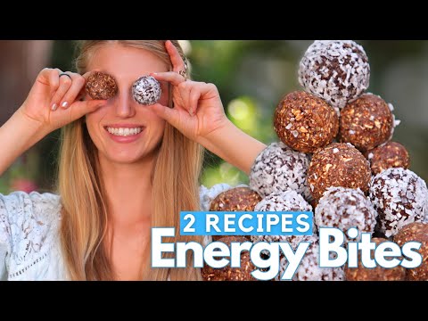 Healthy No Bake Energy Bites | Recipe #1 Oatmeal Peanut Butter | #2 Chocolate Date Balls