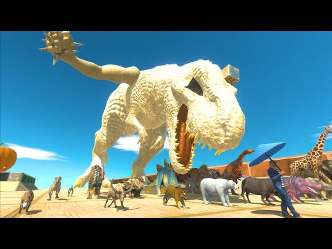 Escape Race🔥Sandman T-rex Dinosaur🦖Dinosaurs & ALL Units-Animal Revolt Battle Simulator