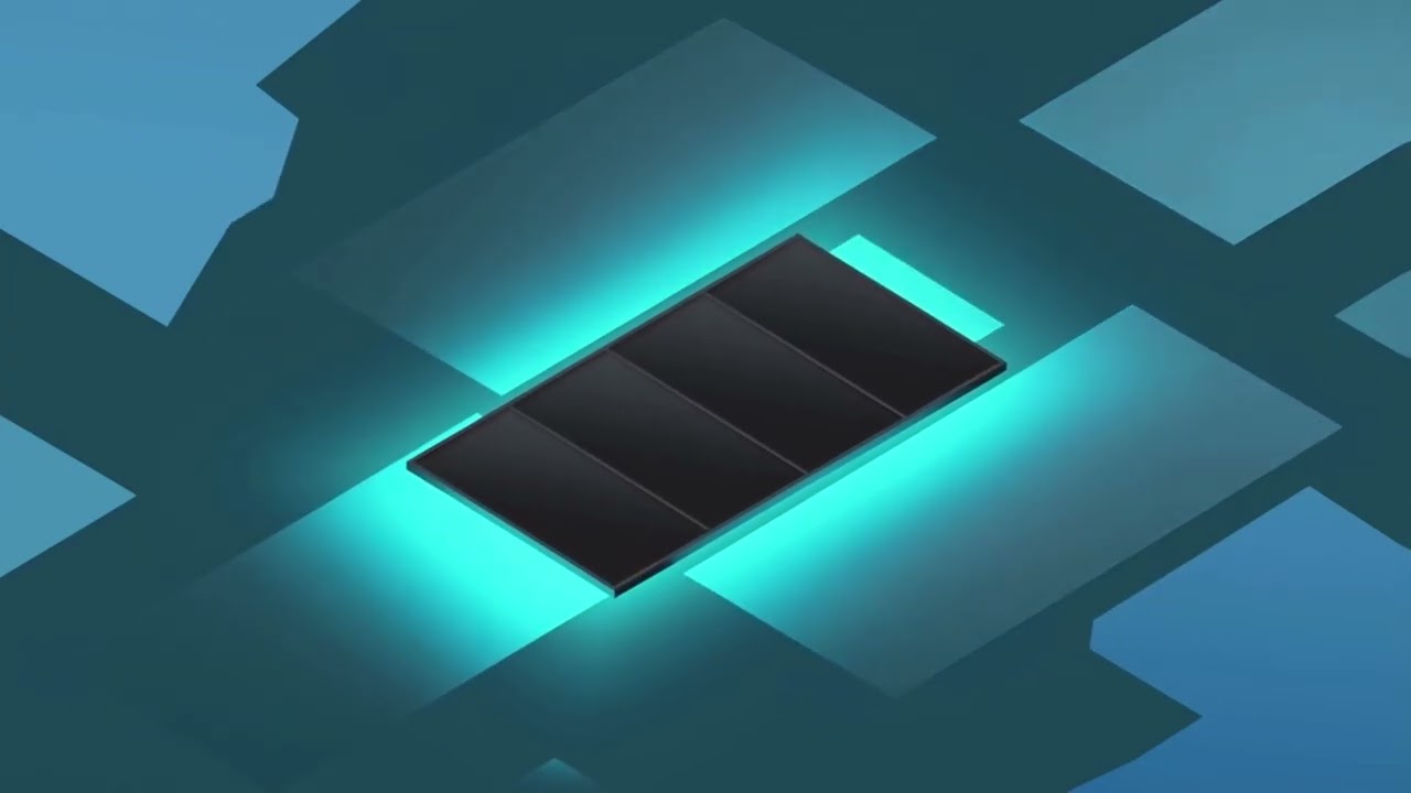 Solar Panel Pulse Loop — Minimal Flat Vector Glow Animation