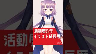 【セルフ受肉から5年】イラスト成長記録！【絵描きVtuber】#shorts