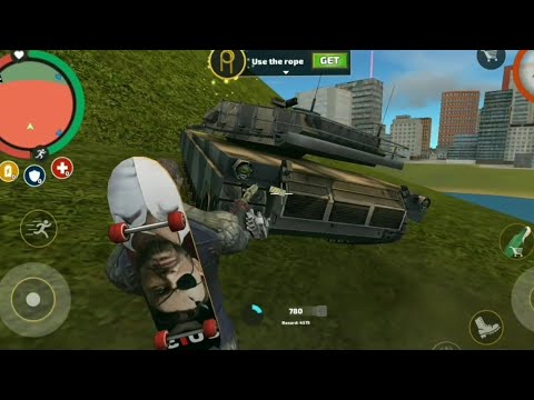rope here vise town || rope hero fly a tank amazing play||