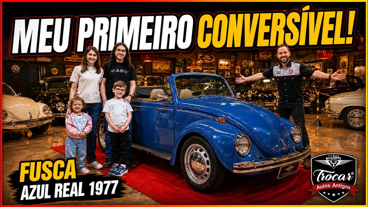 FUSCA 1977 Azul Báltico Agora é Conversível ✨ ​O Segundo Fusca da Família! 💙 DIA DE ENTREGA!